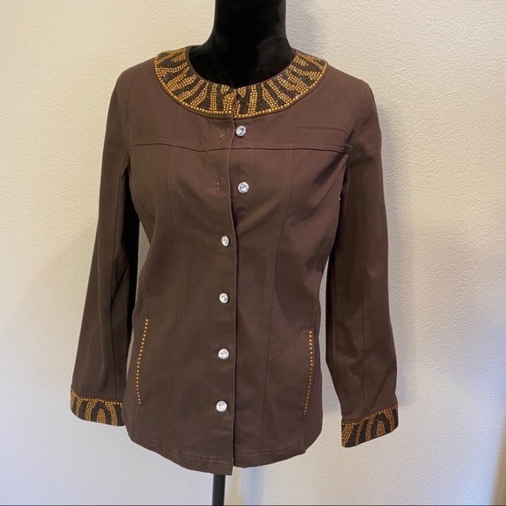 - Quacker Factory small button down brown jacket   B
